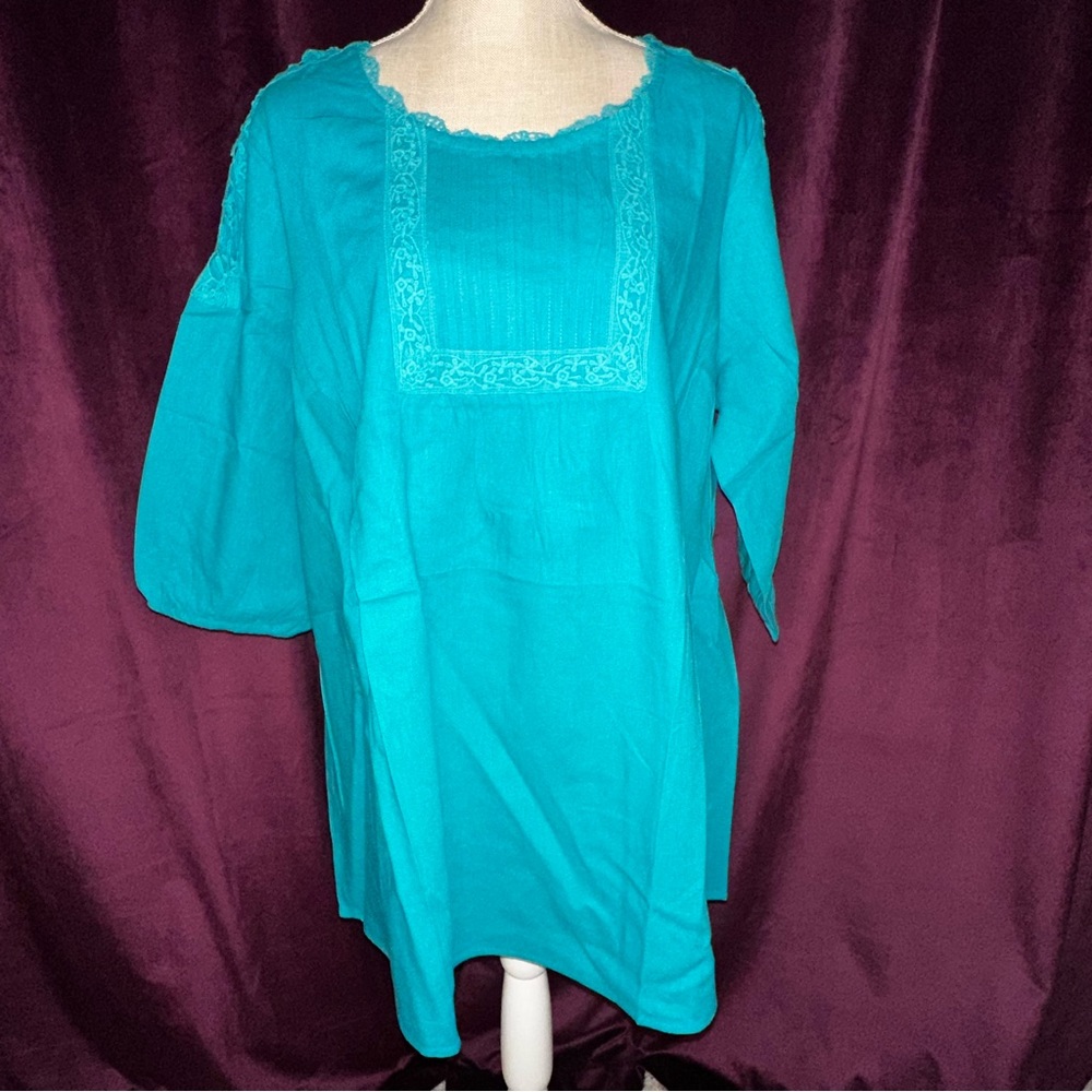 Teal Linen Tunic, 18/20